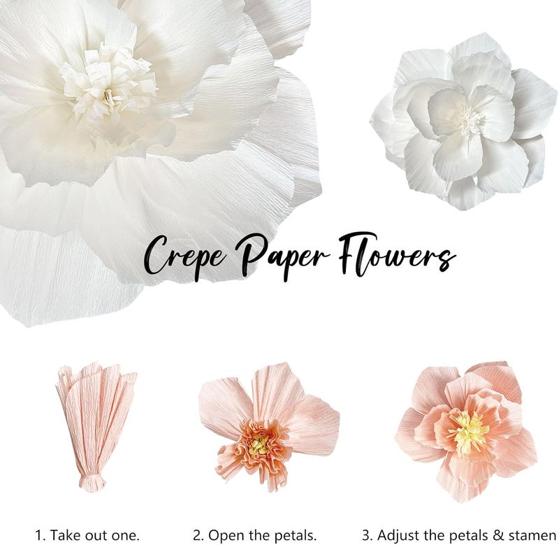 ANSOMO Bright Paper Flowers Artificial Crepe Tissue Wall Décor Fiesta Mexican Cinco De Mayo Wedding Birthday Bridal Baby Shower Classroom Luau Hawaiian Party Decorations - Image 5